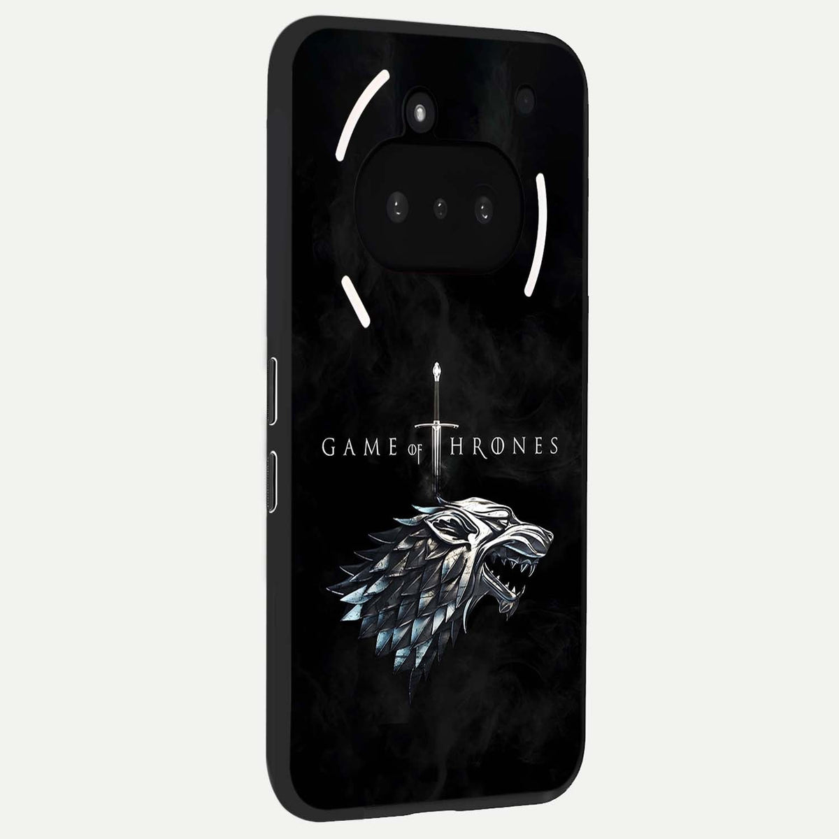  Throne Wolf Legacy phone case For Nothing Phone 3A showing premium glass back cover with detailed artwork