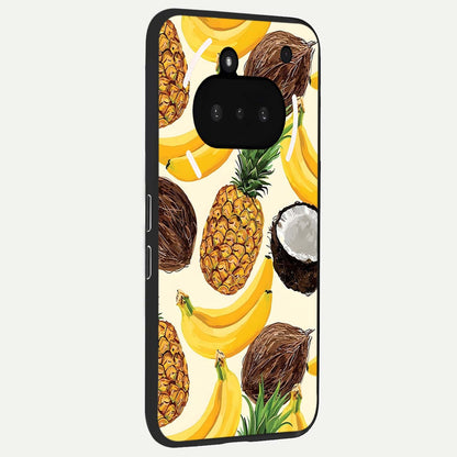  Tropical Fruit Mood phone case For Nothing Phone 3A showing premium glass back cover with detailed artwork