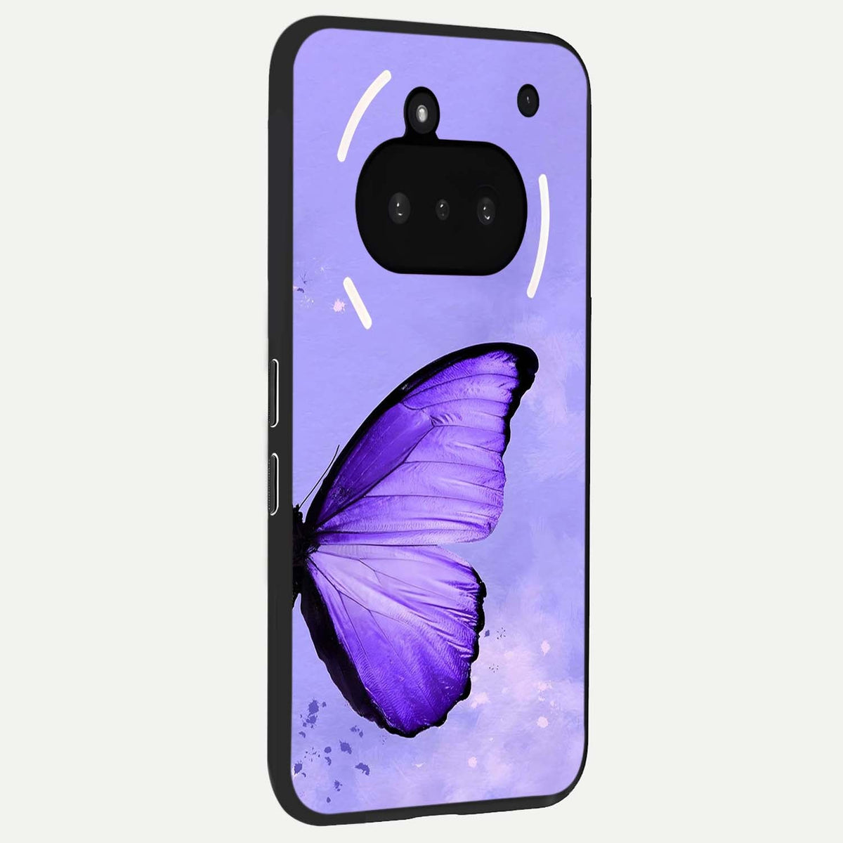  Violet Dream Wing phone case For Nothing Phone 3A showing premium glass back cover with detailed artwork