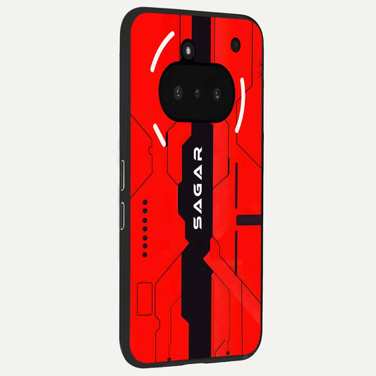  Voltage Rise CYBERPUNK Custom Name phone case For Nothing Phone 3A showing premium custom name glass back cover