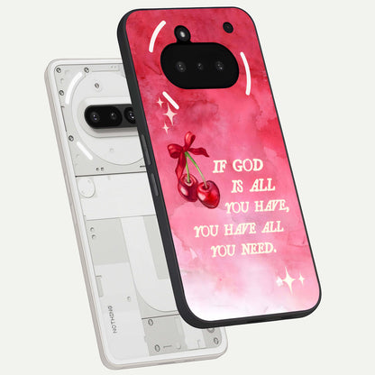  Cherry Quote back cover For Nothing Phone 3A slim fit glass case with vibrant aesthetic design