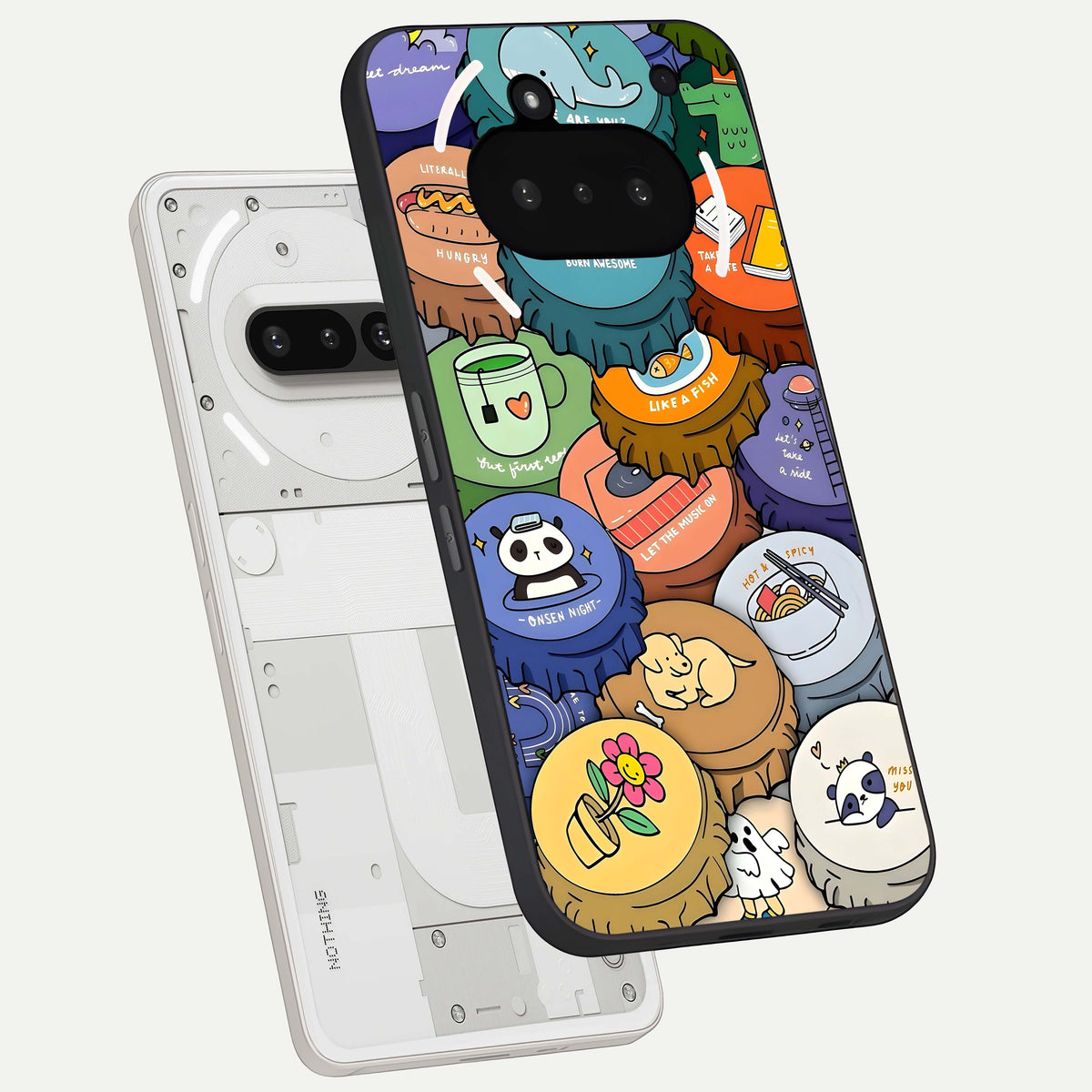  Coins Patterns back cover For Nothing Phone 3A slim fit glass case with vibrant aesthetic design