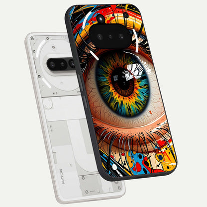  Colorful Eye back cover For Nothing Phone 3A slim fit glass case with vibrant aesthetic design