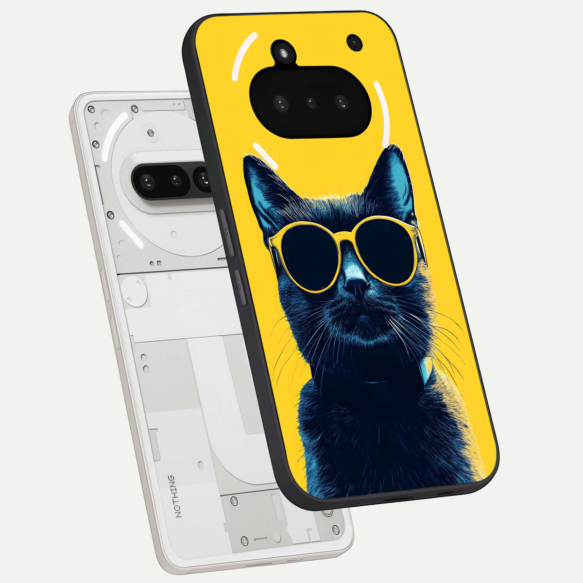  Cool Cat Vibes back cover For Nothing Phone 3A slim fit glass case with vibrant aesthetic design