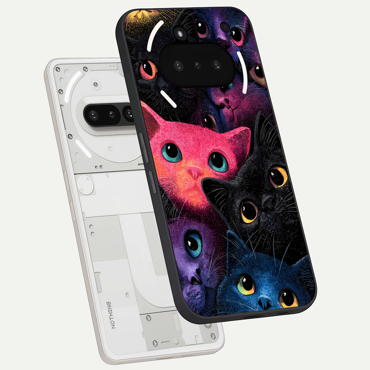  Cosmic Cats Dreams back cover For Nothing Phone 3A slim fit glass case with vibrant aesthetic design