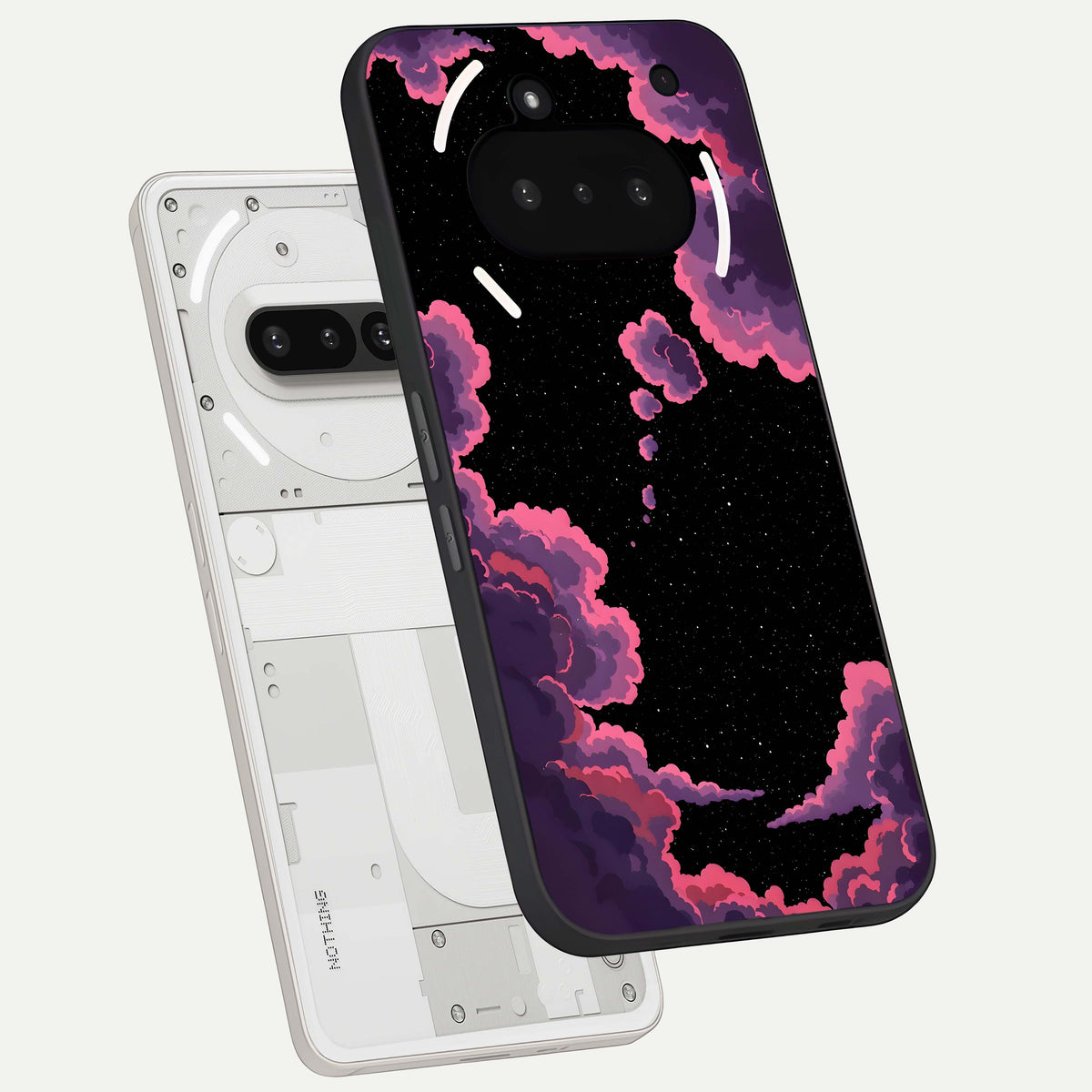  Cosmic Cloud Journey back cover For Nothing Phone 3A slim fit glass case with vibrant aesthetic design