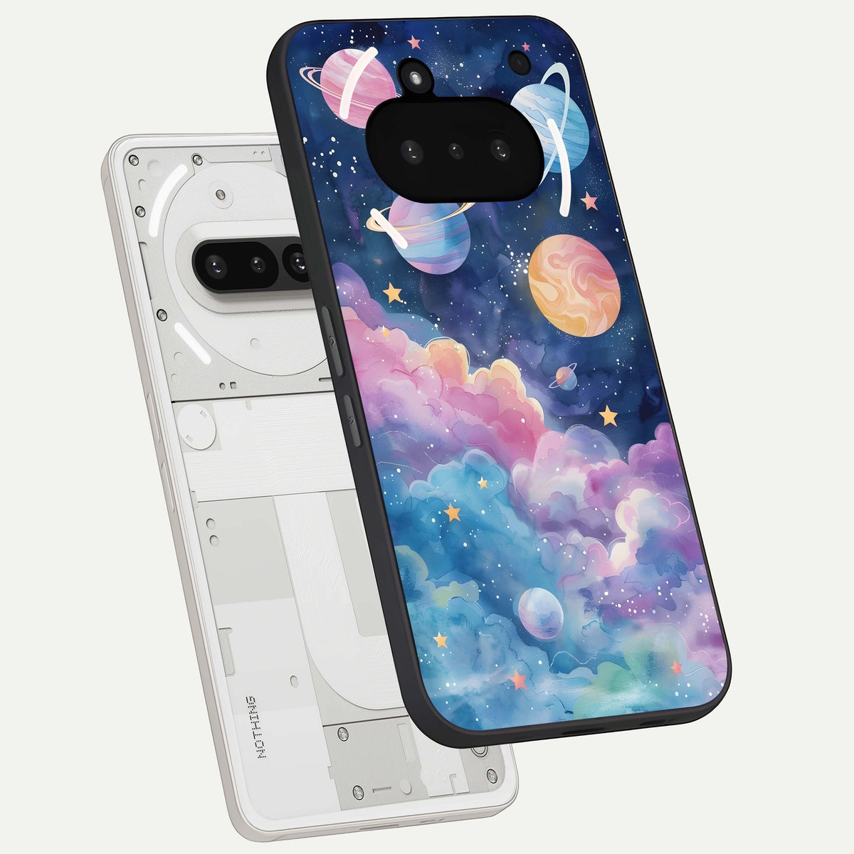  Cosmic Planet Dreams back cover For Nothing Phone 3A slim fit glass case with vibrant aesthetic design