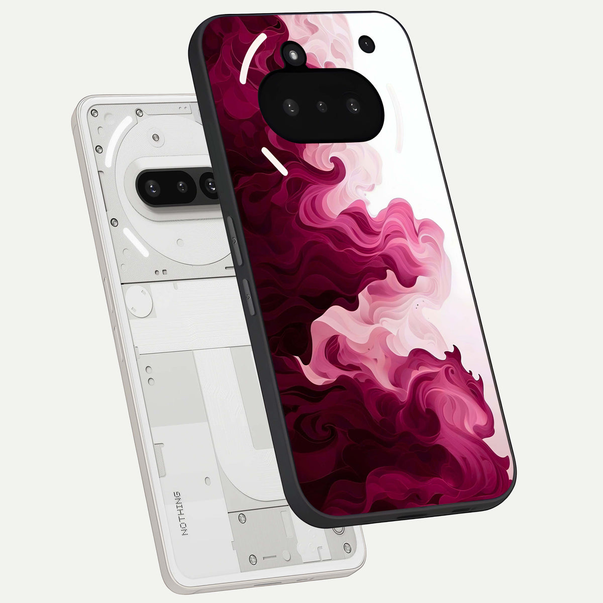  Crimson Wave Flow back cover For Nothing Phone 3A slim fit glass case with vibrant aesthetic design
