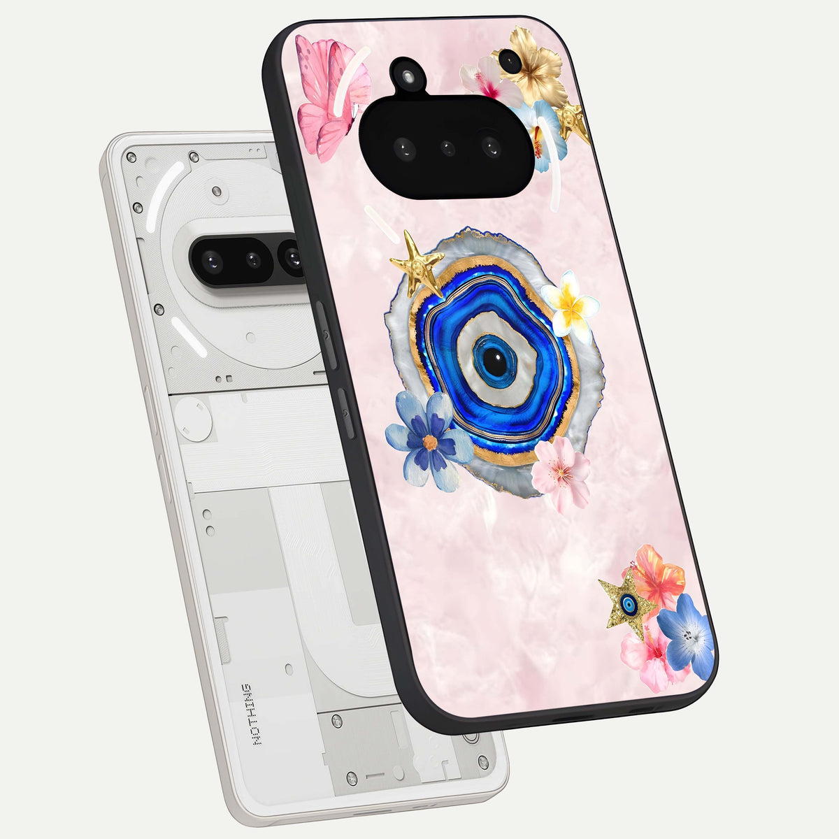  Divine Aura Bloom back cover For Nothing Phone 3A slim fit glass case with vibrant aesthetic design