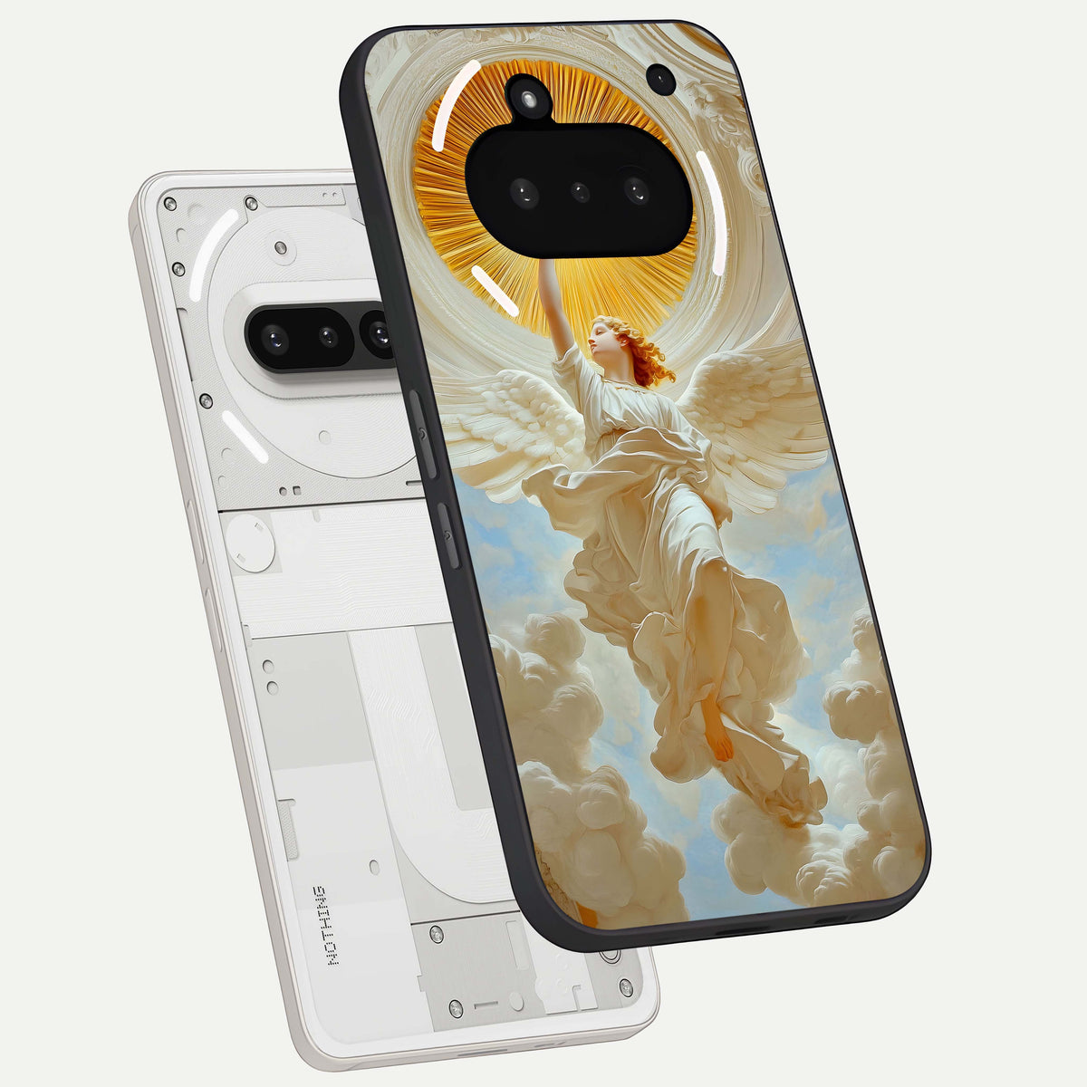  Divine Light Angel back cover For Nothing Phone 3A slim fit glass case with vibrant aesthetic design