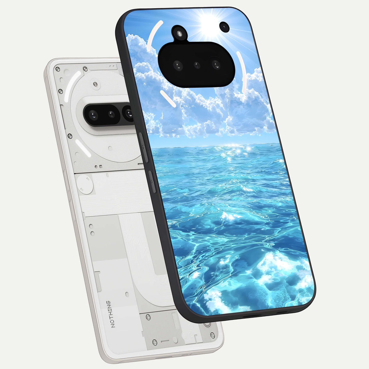  Endless Ocean Horizon back cover For Nothing Phone 3A slim fit glass case with vibrant aesthetic design