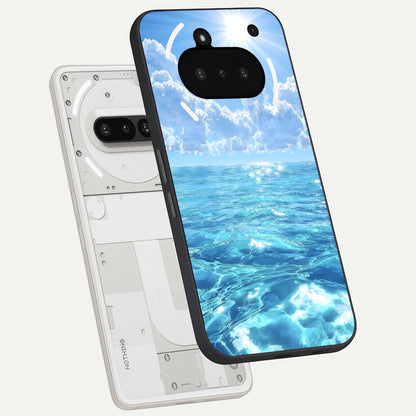 Endless Ocean Horizon back cover For Nothing Phone 3A slim fit glass case with vibrant aesthetic design