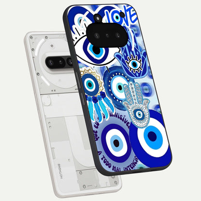  Evil Eyes Dream back cover For Nothing Phone 3A slim fit glass case with vibrant aesthetic design