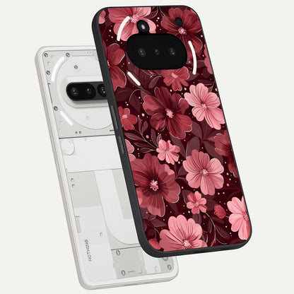  Flower Blush Bloom back cover For Nothing Phone 3A slim fit glass case with vibrant aesthetic design