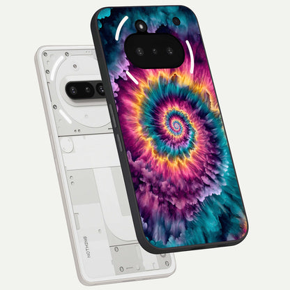  Galactic Spiral Burst back cover For Nothing Phone 3A slim fit glass case with vibrant aesthetic design