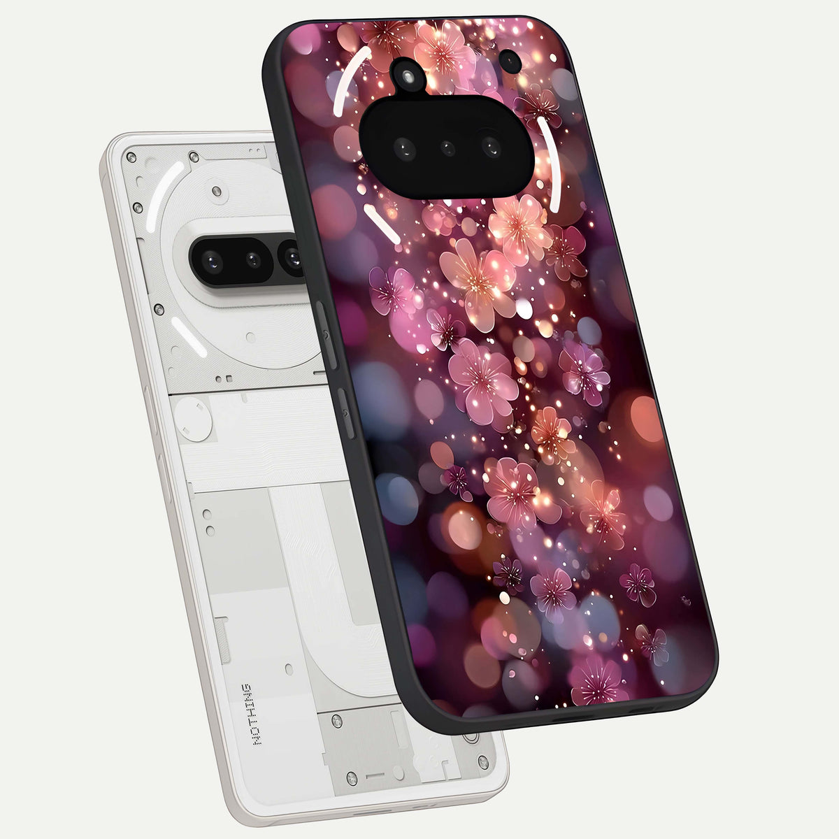  Glowing Petal Bliss back cover For Nothing Phone 3A slim fit glass case with vibrant aesthetic design