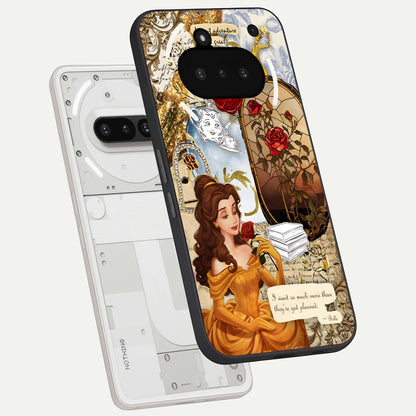  Golden Dream Belle back cover For Nothing Phone 3A slim fit glass case with vibrant aesthetic design