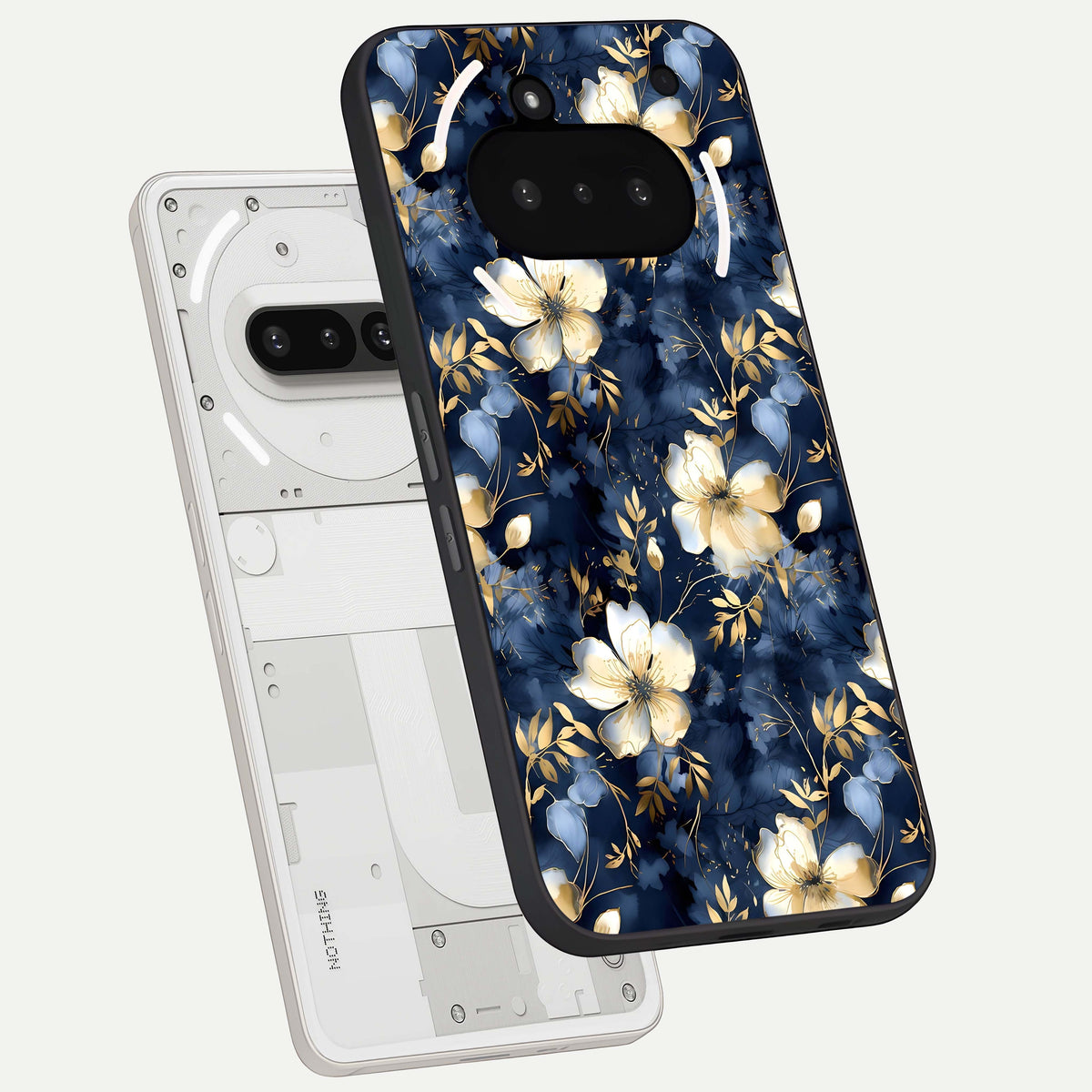  Golden Midnight Bloom back cover For Nothing Phone 3A slim fit glass case with vibrant aesthetic design