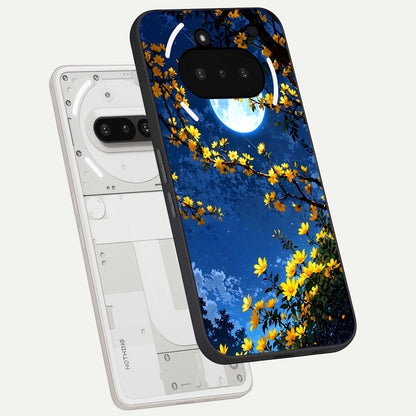  Golden Night Glow back cover For Nothing Phone 3A slim fit glass case with vibrant aesthetic design