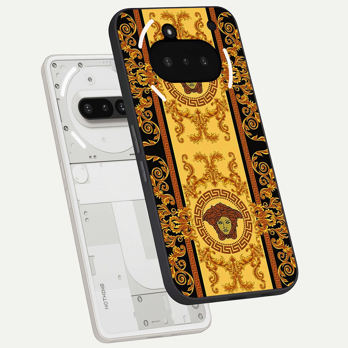  Golden Royal Heritage back cover For Nothing Phone 3A slim fit glass case with vibrant aesthetic design