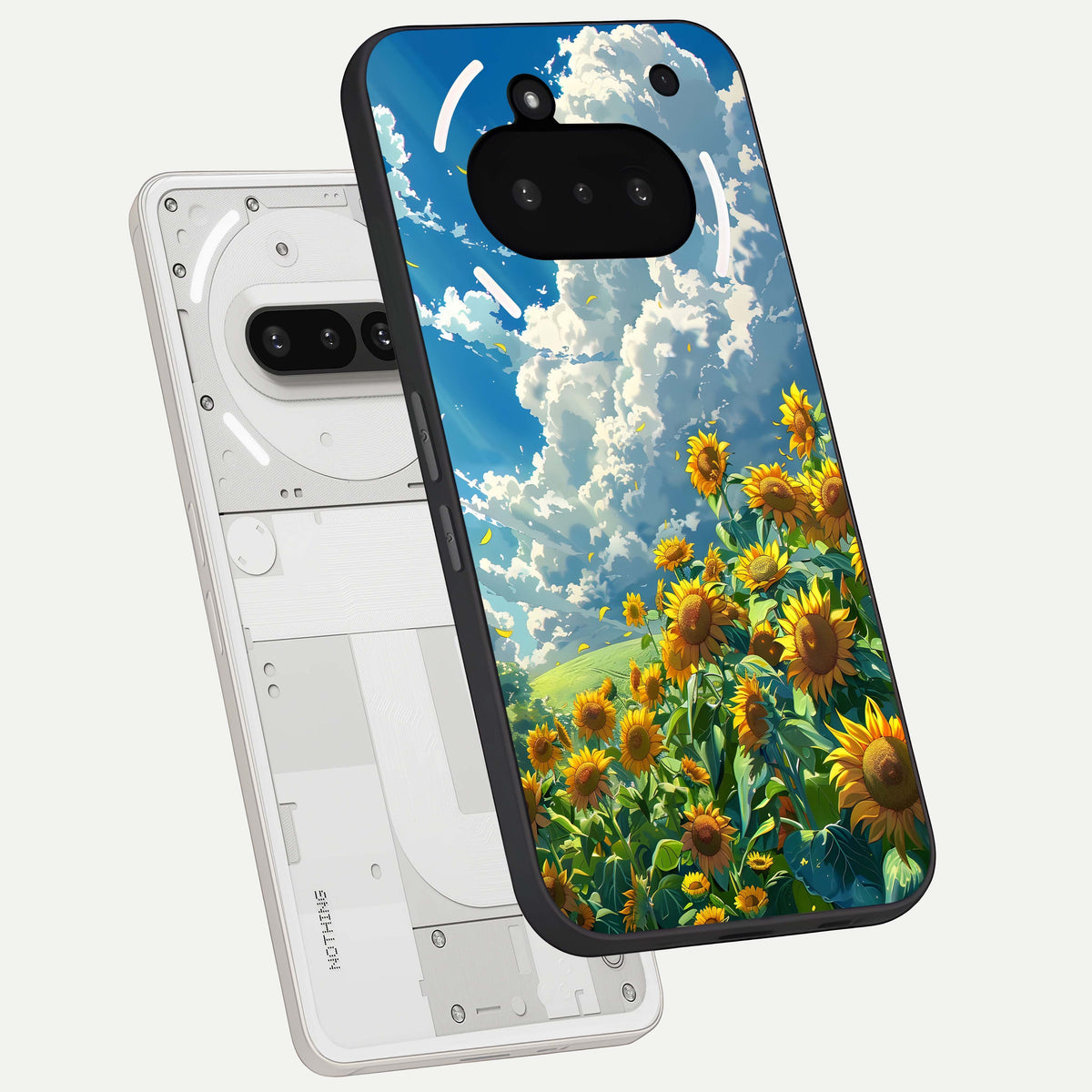  Golden Sun Glory back cover For Nothing Phone 3A slim fit glass case with vibrant aesthetic design