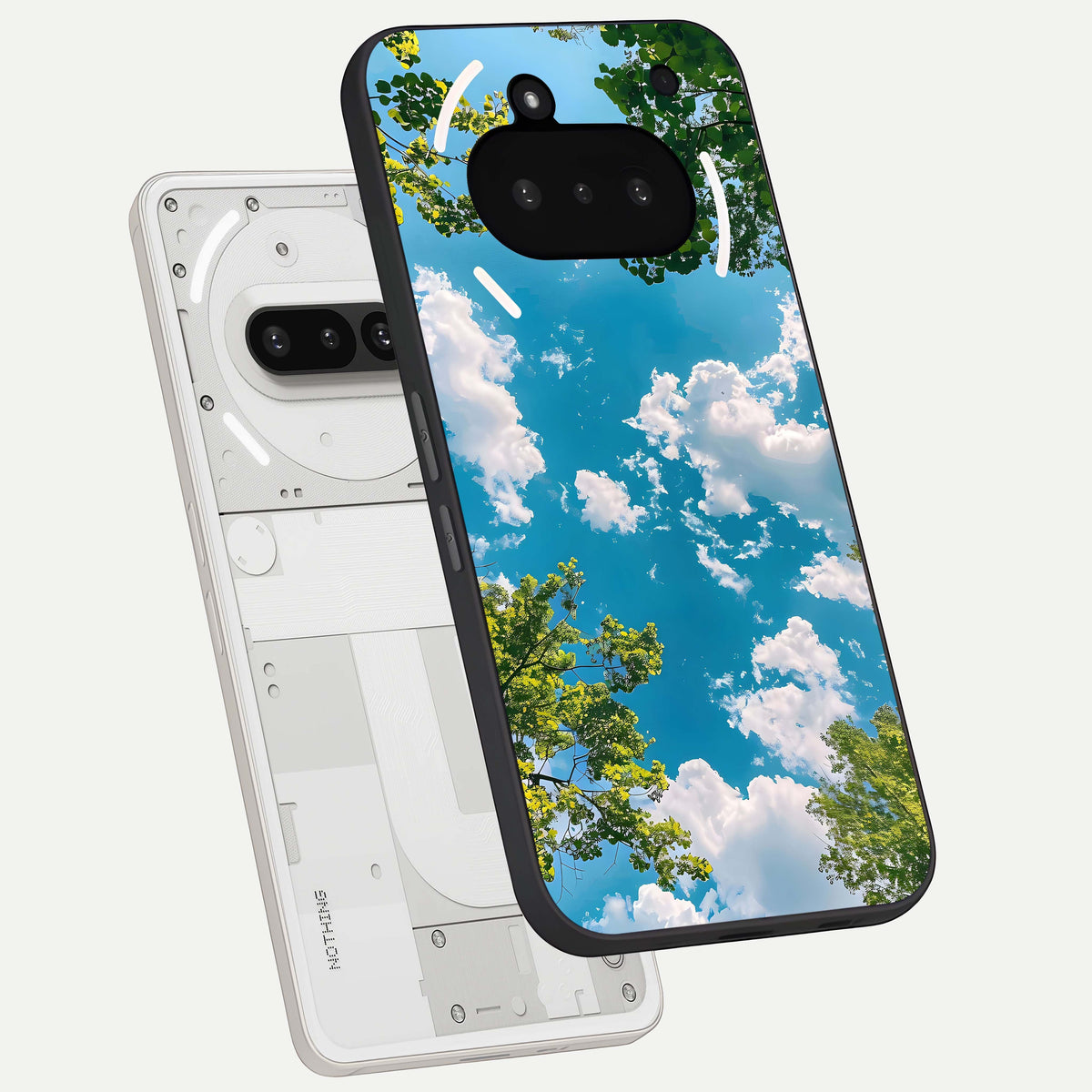  Green Moon Energy back cover For Nothing Phone 3A slim fit glass case with vibrant aesthetic design