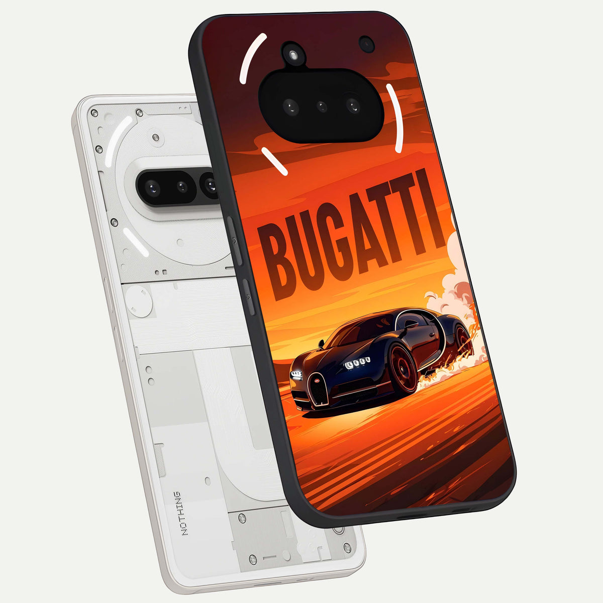  Inferno Bugatti Storm back cover For Nothing Phone 3A slim fit glass case with vibrant aesthetic design