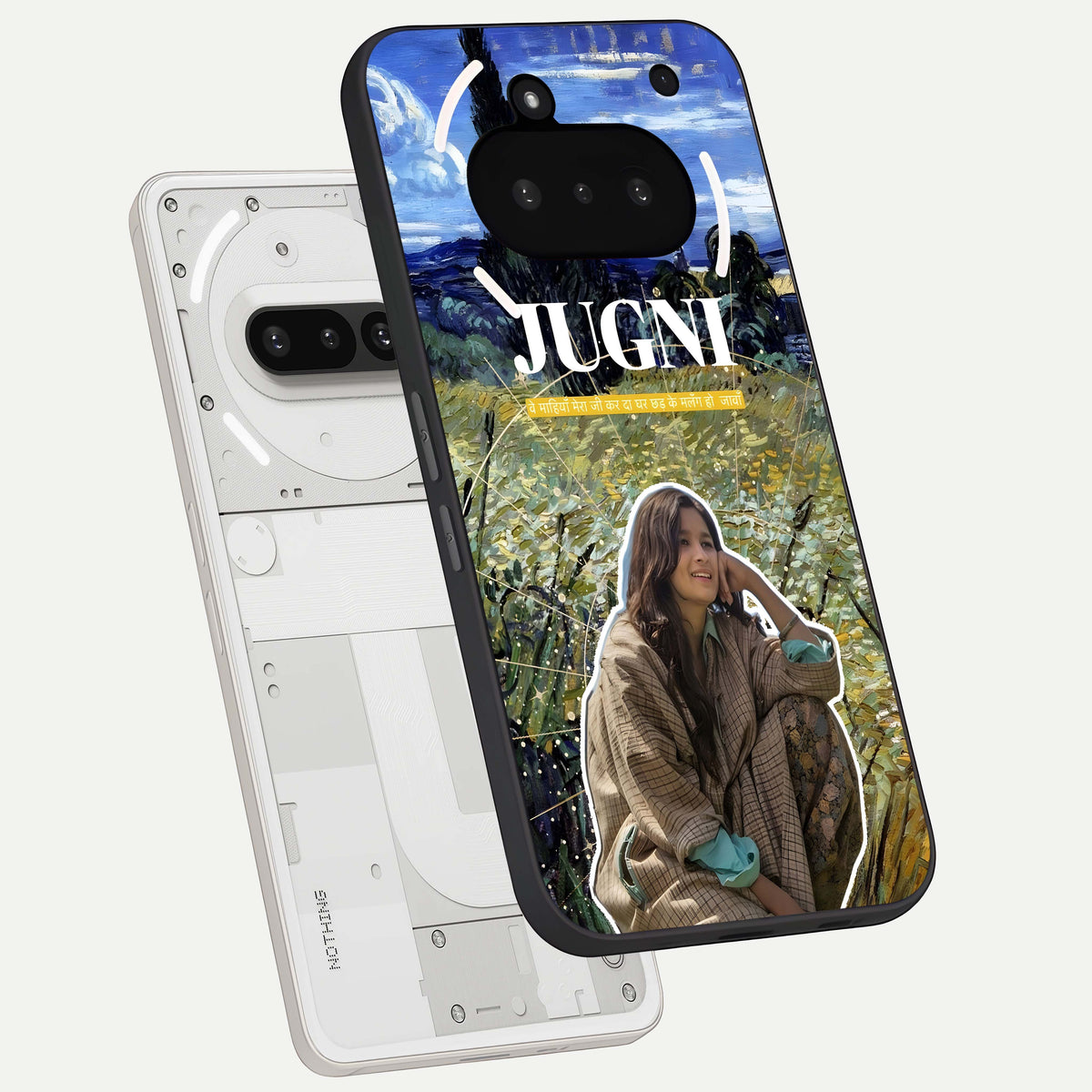  Jugni Soul Vibes back cover For Nothing Phone 3A slim fit glass case with vibrant aesthetic design