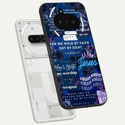  Kingdom Faith Glow back cover For Nothing Phone 3A slim fit glass case with vibrant aesthetic design