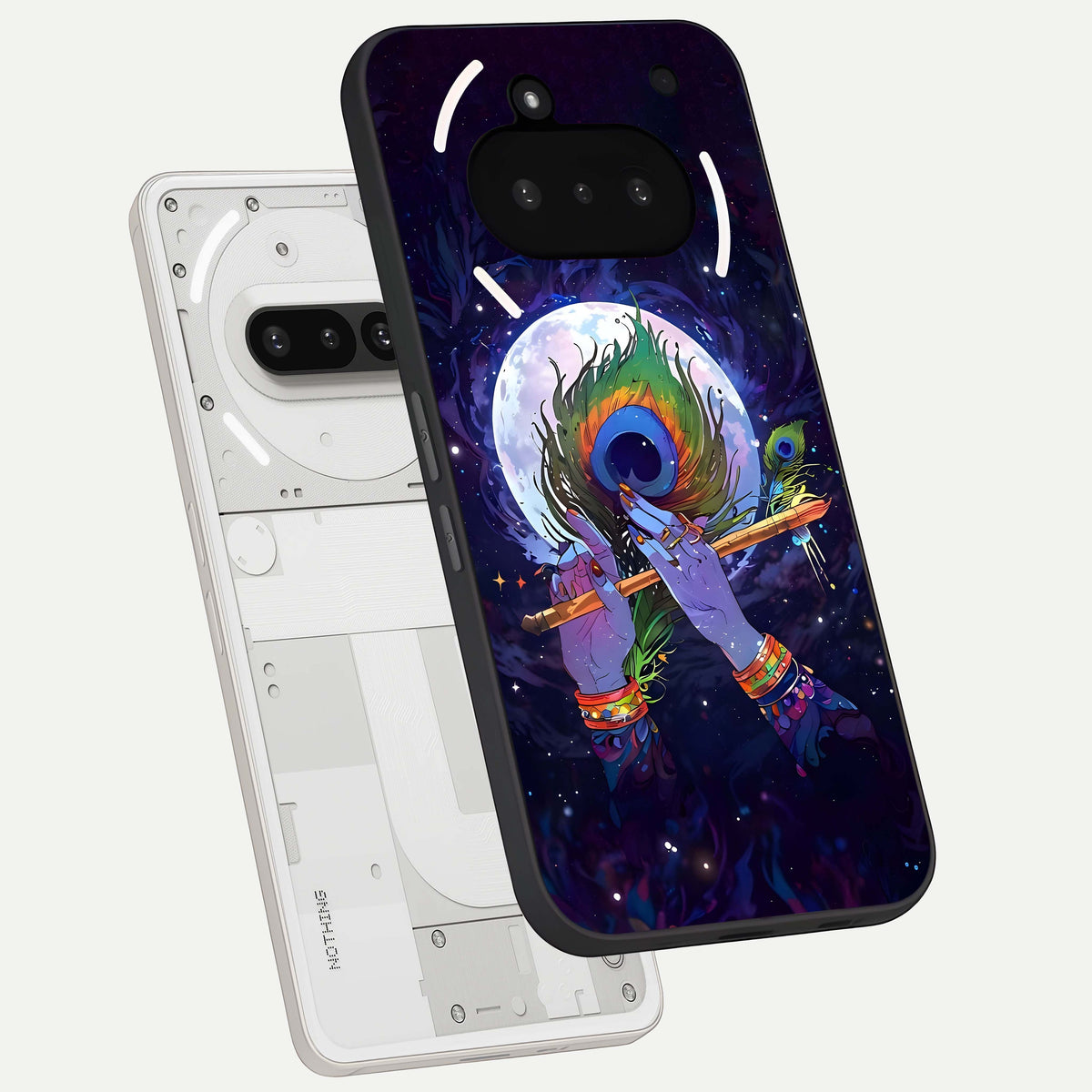  Krishna Hands Art back cover For Nothing Phone 3A slim fit glass case with vibrant aesthetic design