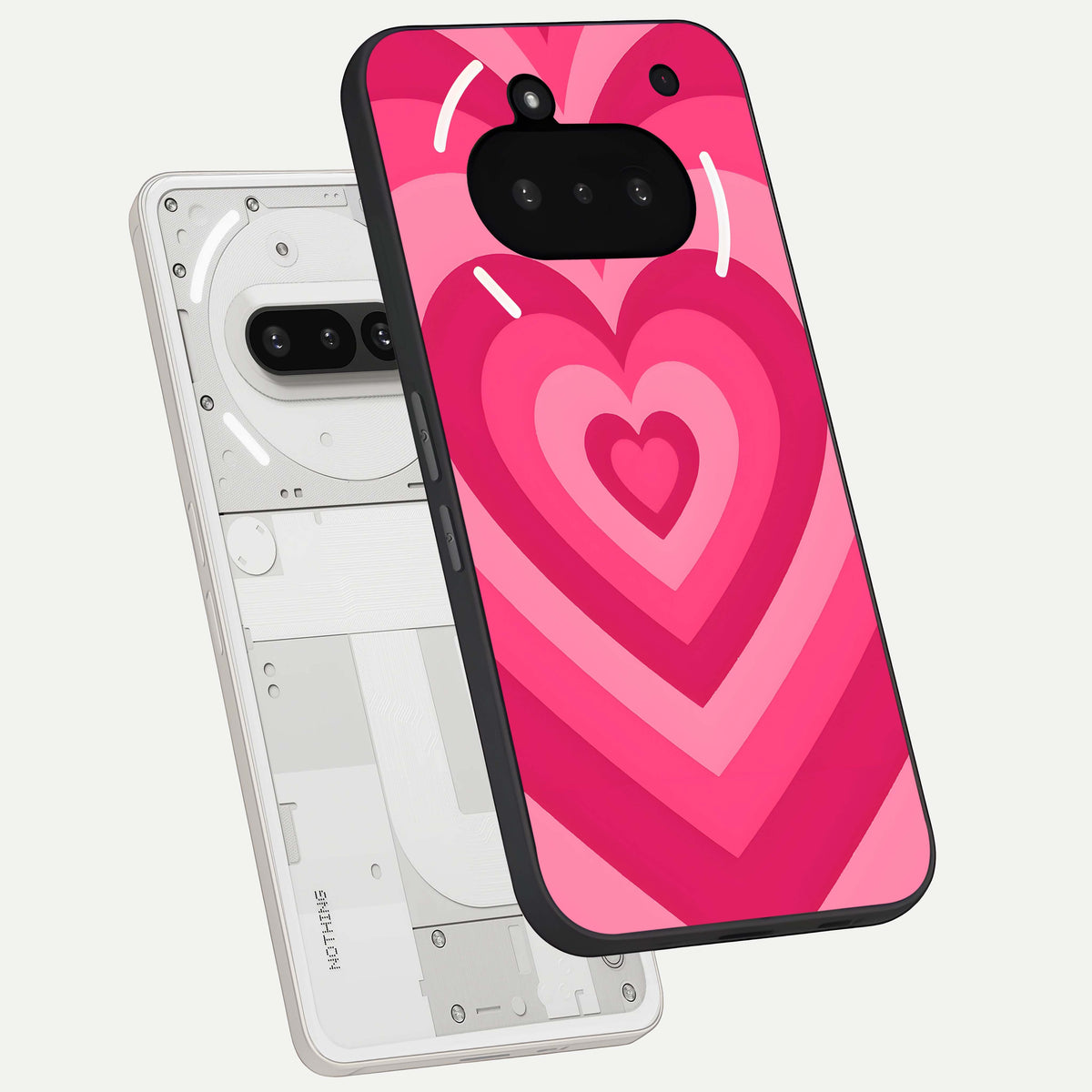  Layered Love Hearts back cover For Nothing Phone 3A slim fit glass case with vibrant aesthetic design