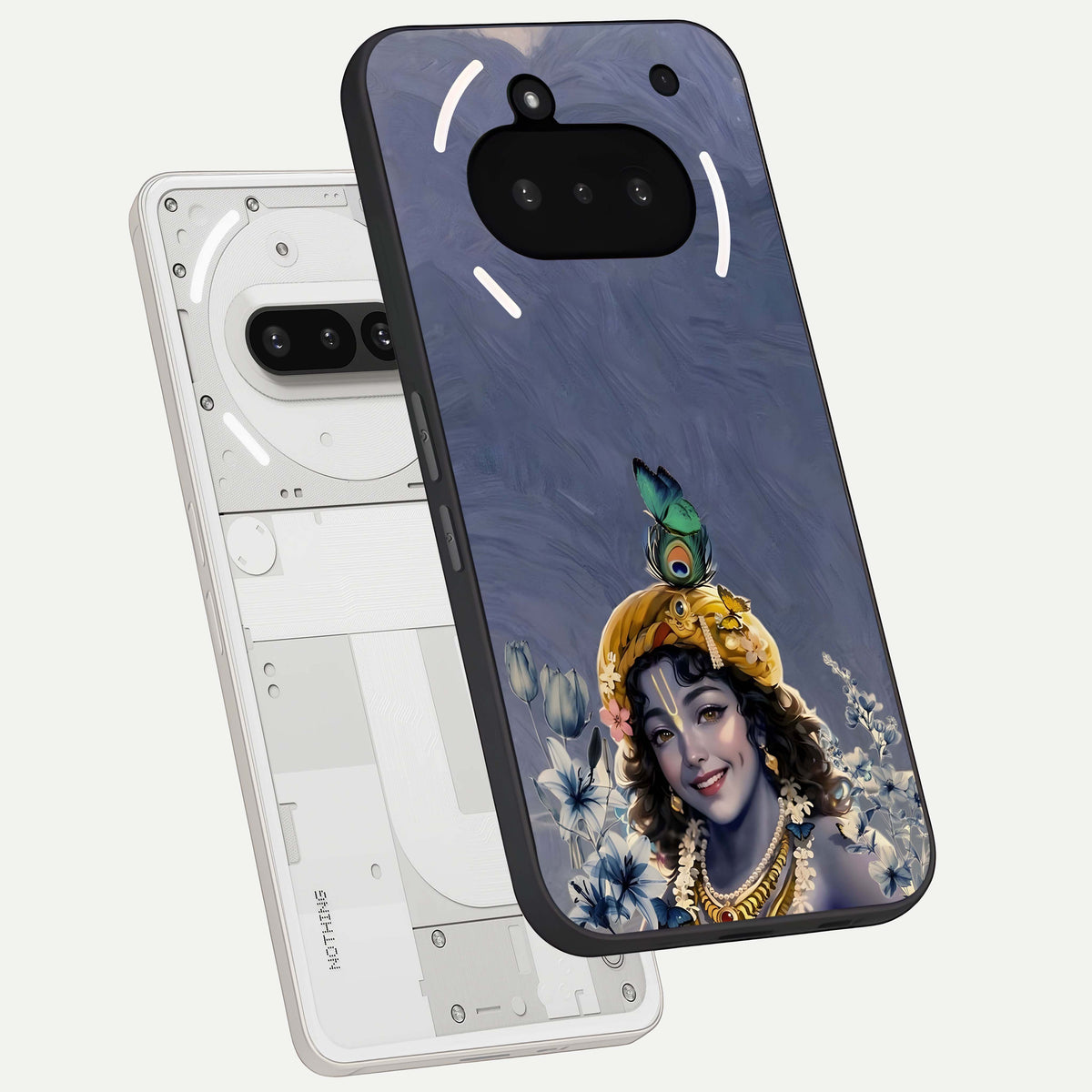  Lord Krishna back cover For Nothing Phone 3A slim fit glass case with vibrant aesthetic design