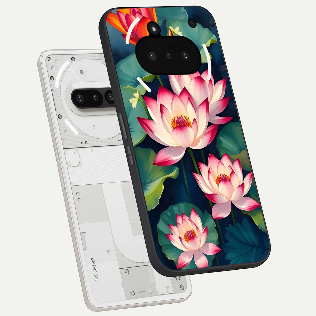  Lotus Dream Serenity back cover For Nothing Phone 3A slim fit glass case with vibrant aesthetic design