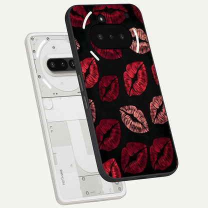  Midnight Kiss Love back cover For Nothing Phone 3A slim fit glass case with vibrant aesthetic design