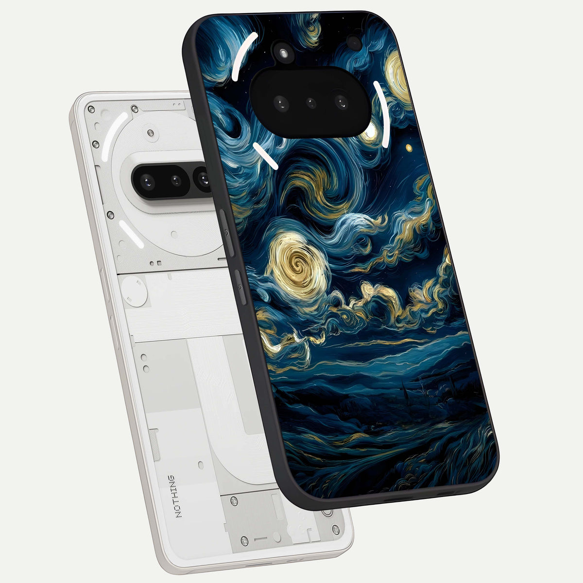 Midnight Sky Whirl back cover For Nothing Phone 3A slim fit glass case with vibrant aesthetic design