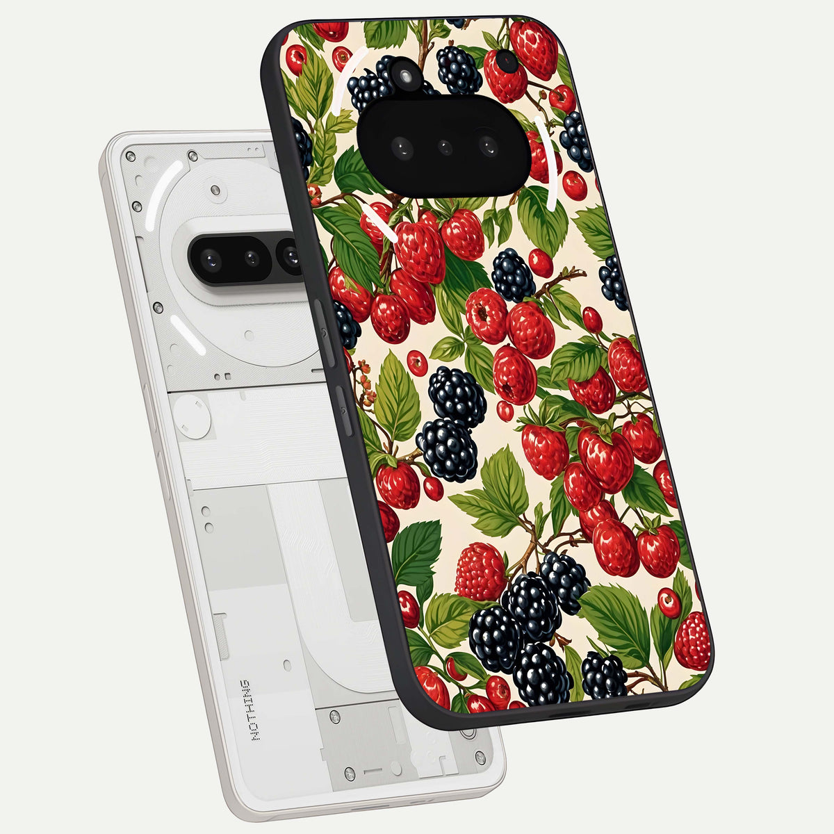  Mixed Berry Collage back cover For Nothing Phone 3A slim fit glass case with vibrant aesthetic design