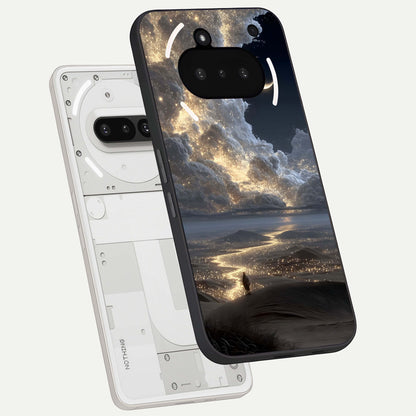  Moonlight Spark Path back cover For Nothing Phone 3A slim fit glass case with vibrant aesthetic design