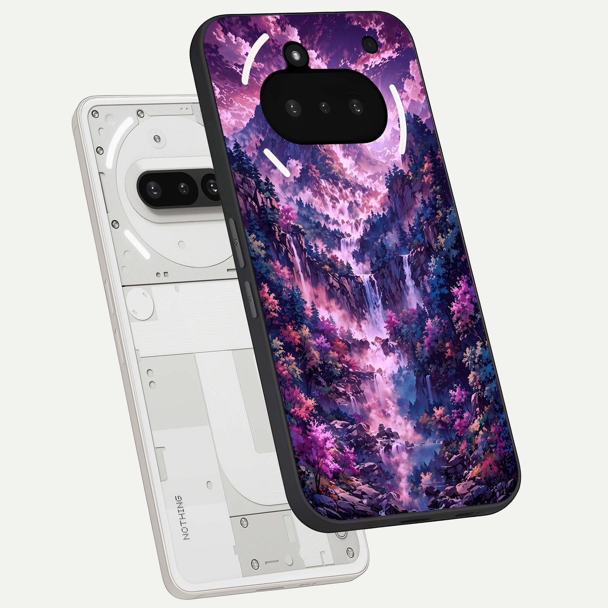  Mystic Cascade Peaks back cover For Nothing Phone 3A slim fit glass case with vibrant aesthetic design