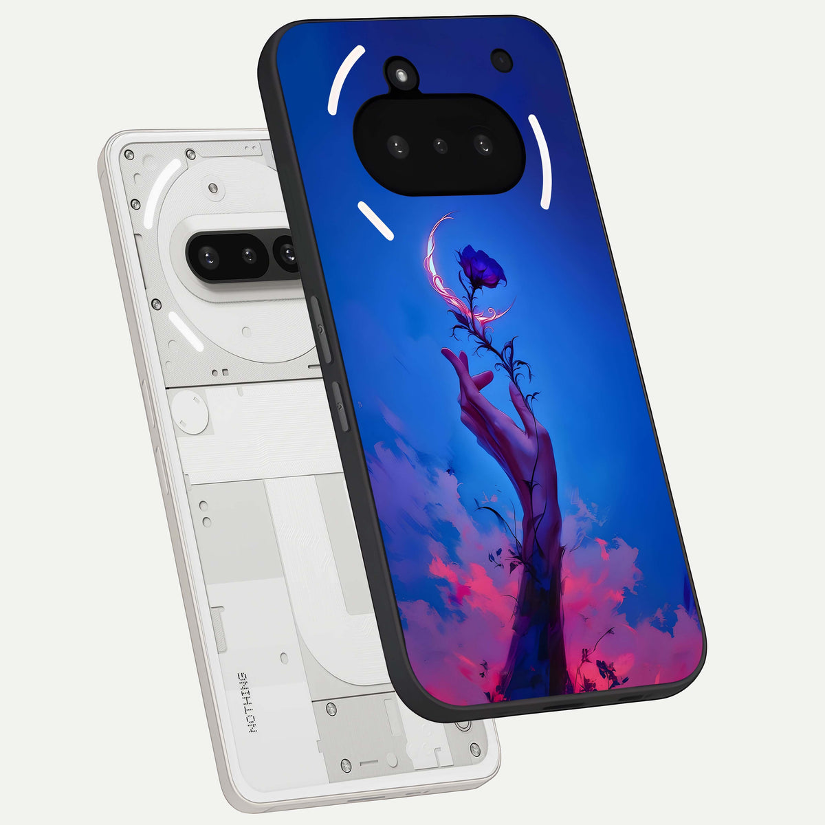  Mystic Hand back cover For Nothing Phone 3A slim fit glass case with vibrant aesthetic design