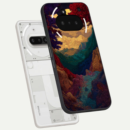  Mystic Valley Light back cover For Nothing Phone 3A slim fit glass case with vibrant aesthetic design