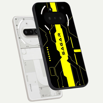  Neon CYBERPUNK Custom Name back cover For Nothing Phone 3A slim fit glass case with vibrant aesthetic design