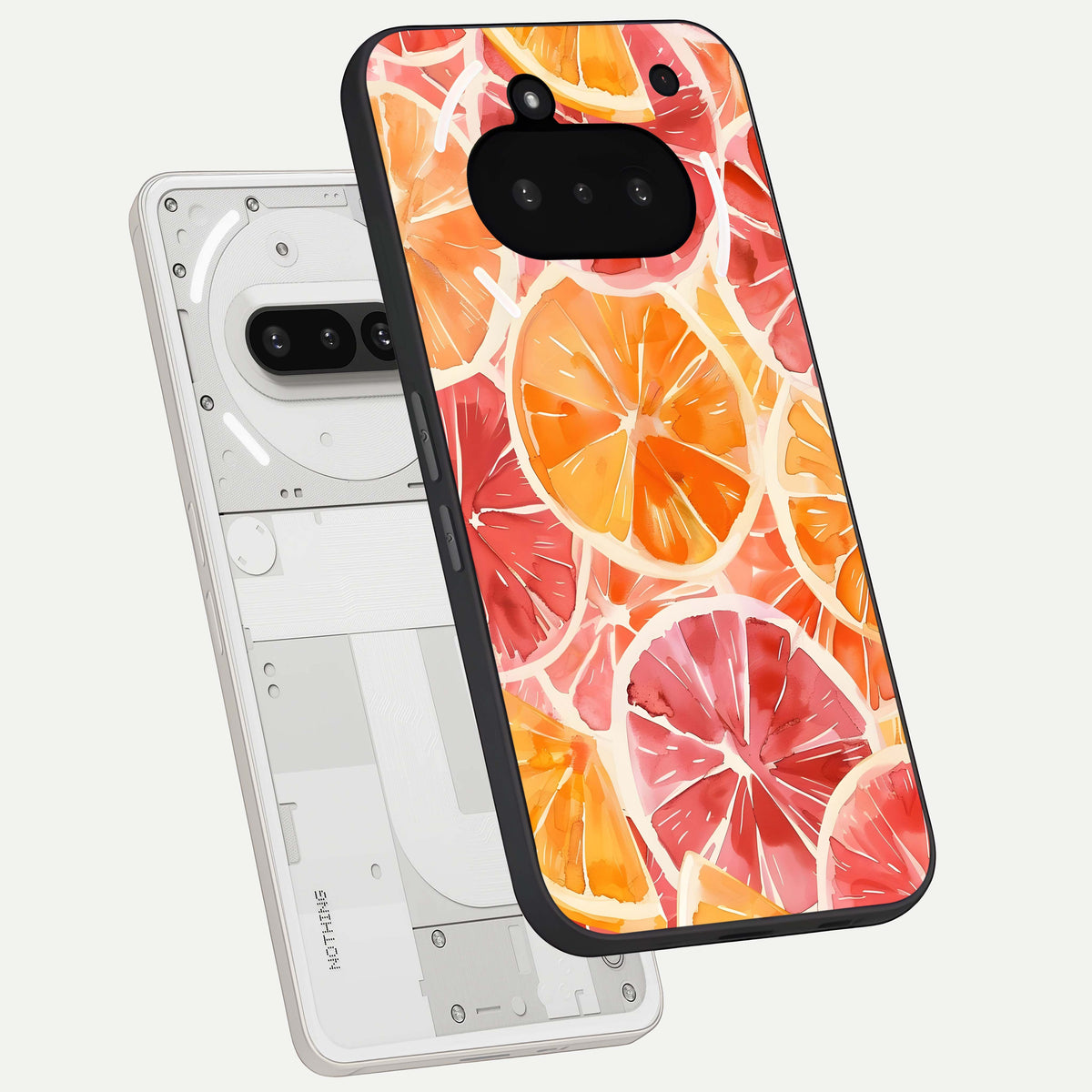  Orange Fruits Pattern back cover For Nothing Phone 3A slim fit glass case with vibrant aesthetic design