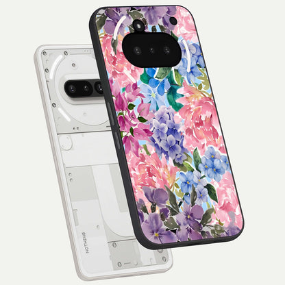  Pastel Floral Mix back cover For Nothing Phone 3A slim fit glass case with vibrant aesthetic design
