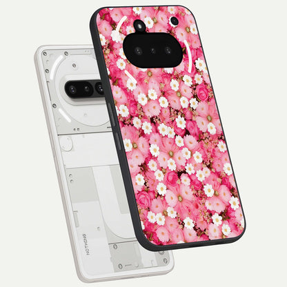  Pink Daisy Bliss back cover For Nothing Phone 3A slim fit glass case with vibrant aesthetic design