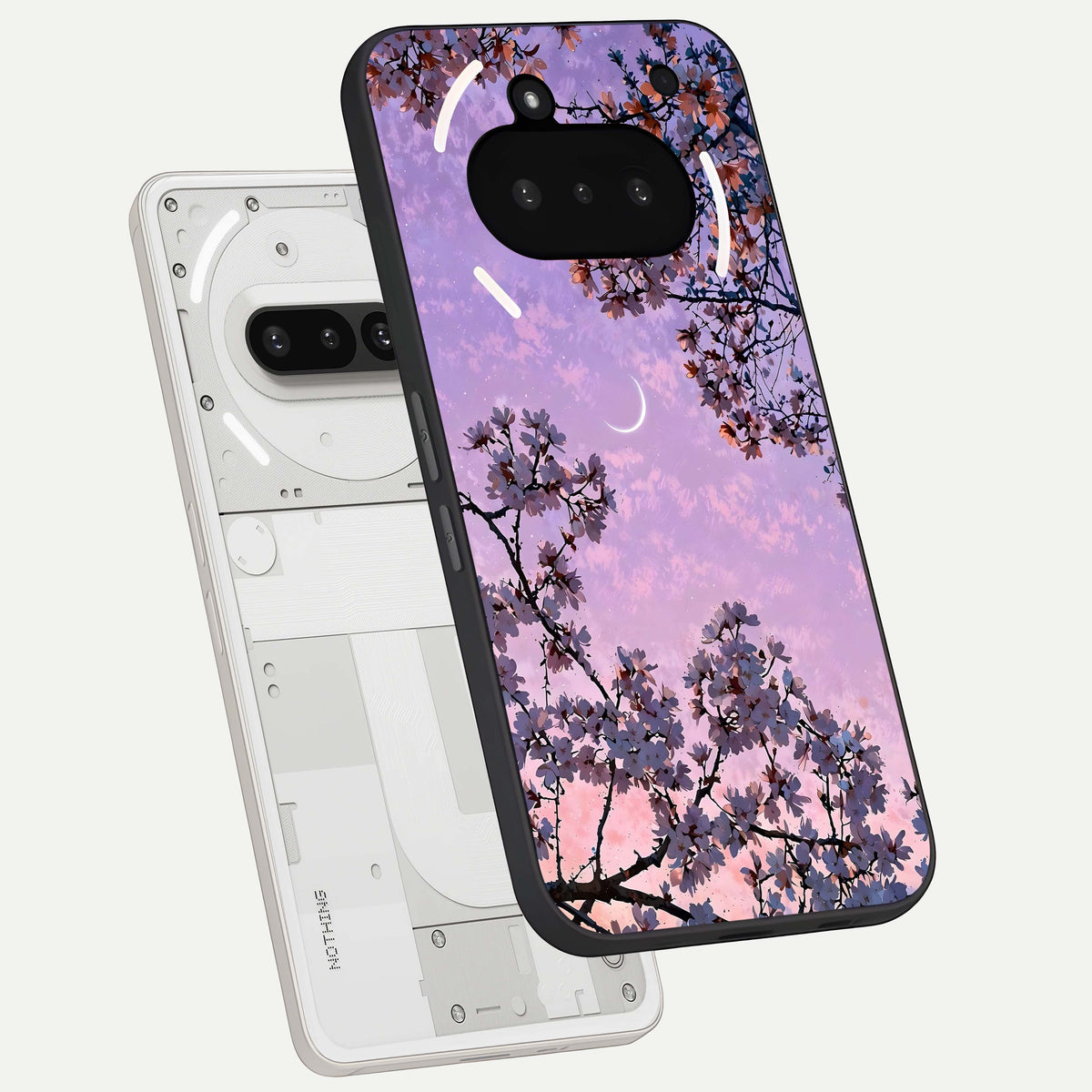  Purple Serenity Moon back cover For Nothing Phone 3A slim fit glass case with vibrant aesthetic design