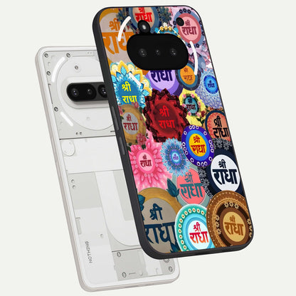  Radha Divine Bloom back cover For Nothing Phone 3A slim fit glass case with vibrant aesthetic design