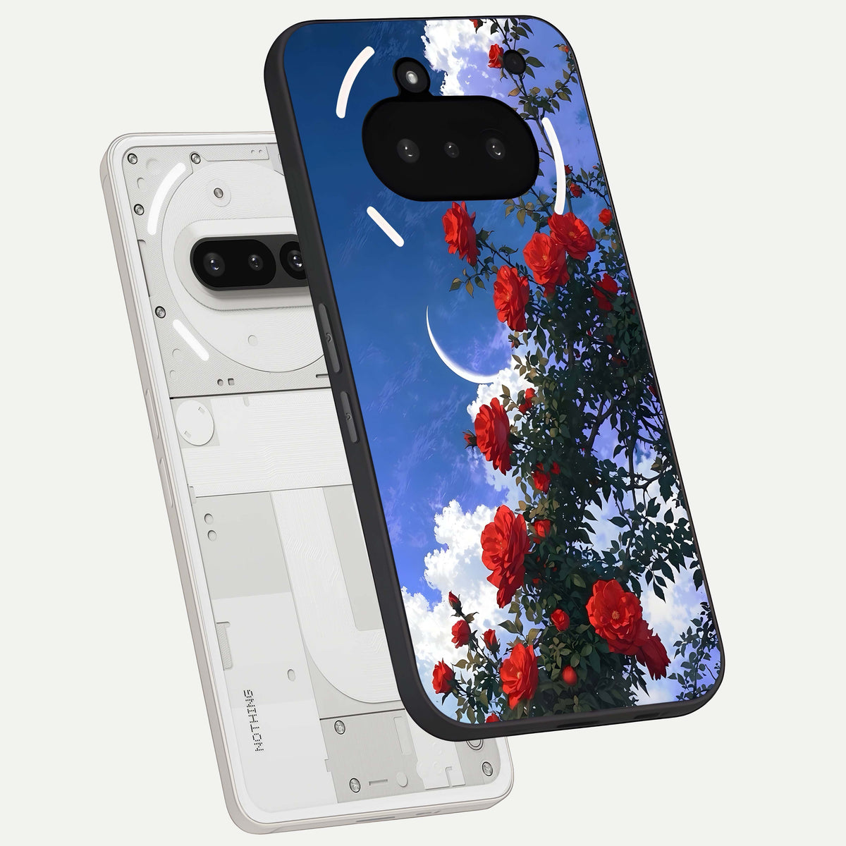  Rose Drift Flowers back cover For Nothing Phone 3A slim fit glass case with vibrant aesthetic design