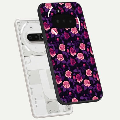  Rose Garden Twilight back cover For Nothing Phone 3A slim fit glass case with vibrant aesthetic design