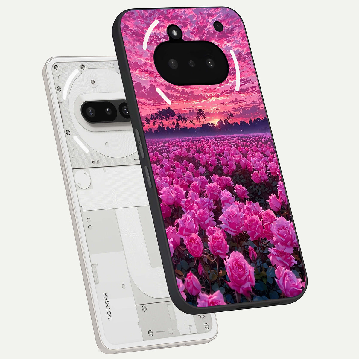  Rose Sunset Valley back cover For Nothing Phone 3A slim fit glass case with vibrant aesthetic design