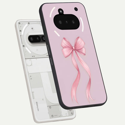  Soft Blush Bow back cover For Nothing Phone 3A slim fit glass case with vibrant aesthetic design